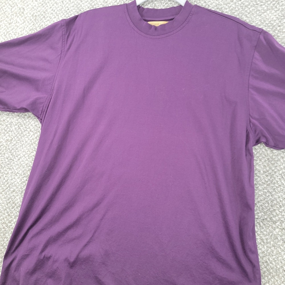 Tricots St Raphael Mens Large Purple Mercerized Cotton Short Sleeve T-Shirt L